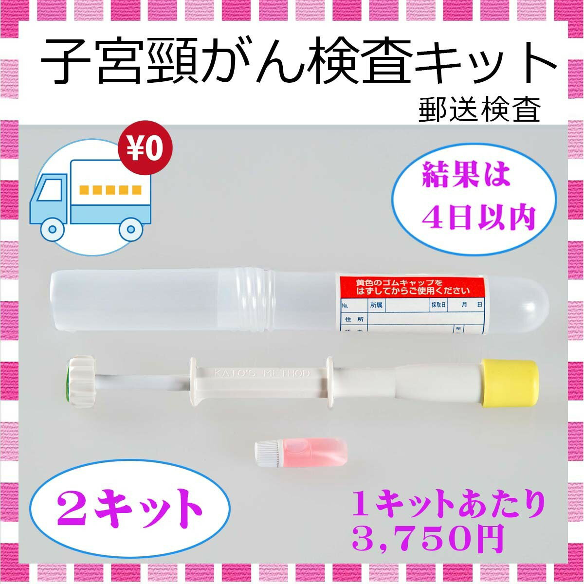 【送料無料】検査キット 子宮頸がん 女性 定期検査 2セット 自宅 早期発見 女性ガン 健診キット 検診キット レディース 郵送検査