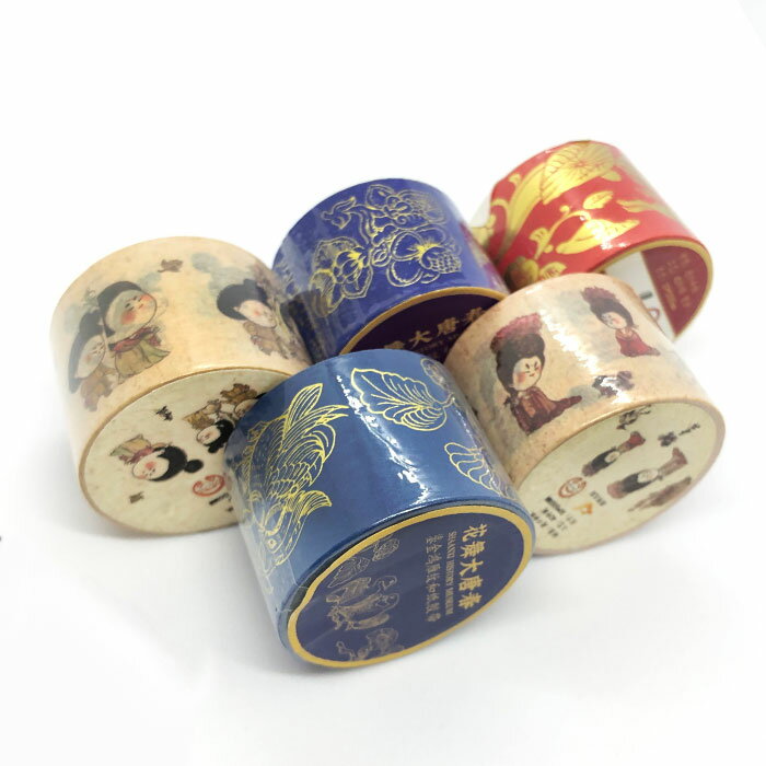 陝西 歴史博物館 マスキングテープ （全5種）【 中国 輸入 】ミュージアムグッズ 長安 西安 幅広 デザ..