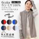 カシミヤ100％ ハイネックリバーシブルベスト ジレ 【品質検査済】【手洗い可能】カシミア ニット 天然素材 ベーシック シンプル 無地 ギフト プレゼント ミセス 誕生日 クリスマス インナーベスト 実用的 あったか 防寒 定番 その1