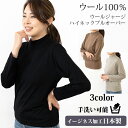 \【全品在庫限り】アウトレットプライス/ウール100% ウールジャージハイネックプルオーバー 【洗える】天然素材 春 秋 冬 カットソー トップス 薄手 インナ...