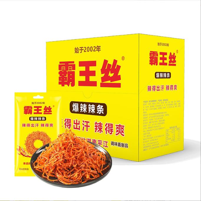 1箱 辣条 ラーティアオ 霸王丝 麻辣おつまみ 覇王の糸 辛い条 湖南特産 怀旧辣丝 爆辣辣条 65g*1箱