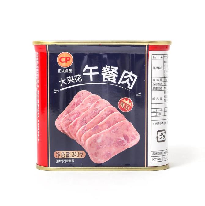 2本セット 正大食品 ポークランチョンミート 正大食品 大夹花 午餐肉 340g*2本