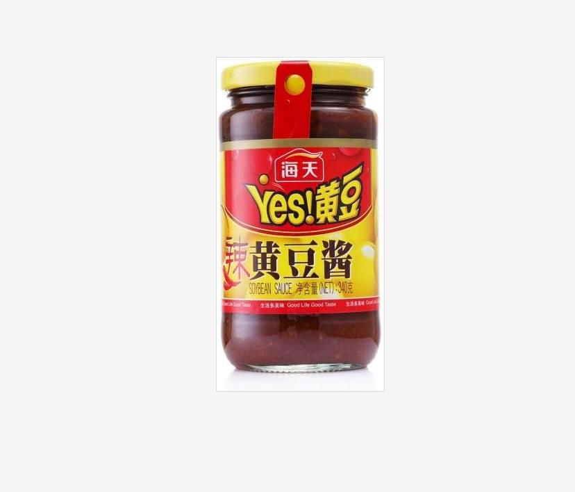 海天辣黄豆酱 340g Yes Hot Soybean Paste 海天辣黄豆醤 340g 辣黄豆みそ