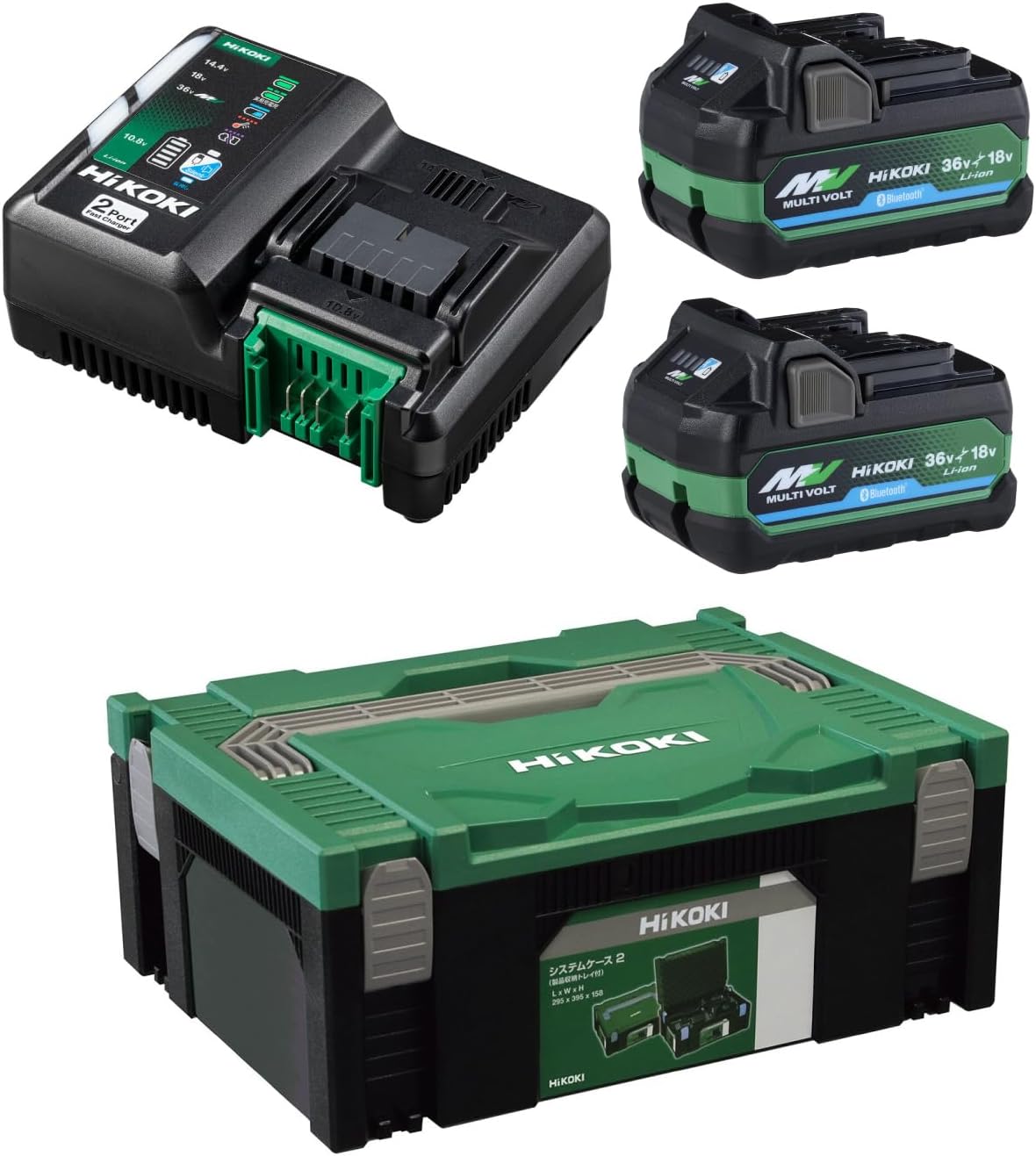 HiKOKI(ハイコーキ) スターターキット1 2ポート 充電器 マルチボルト蓄電池2個 システムケース2付 UC18..