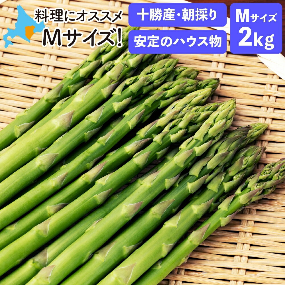 【4月下旬出荷開始・予約受付】 グリーンアスパラガス 北海道 ハウスアスパラ Mサイズ2kg 十勝産 朝採..