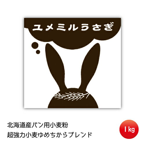 北海道産小麦粉 超強力小麦粉ユメチカラブレンド 食パン用小麦粉「ユメミルうさぎ」1Kg 山本忠信商店 ヤマチュウ