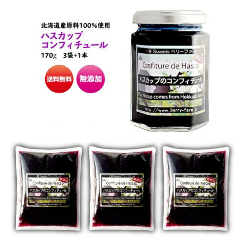 ハスカップジャム 瓶1本(170g)＋平袋(170g)3袋セット無添加 十勝ベリーファーム