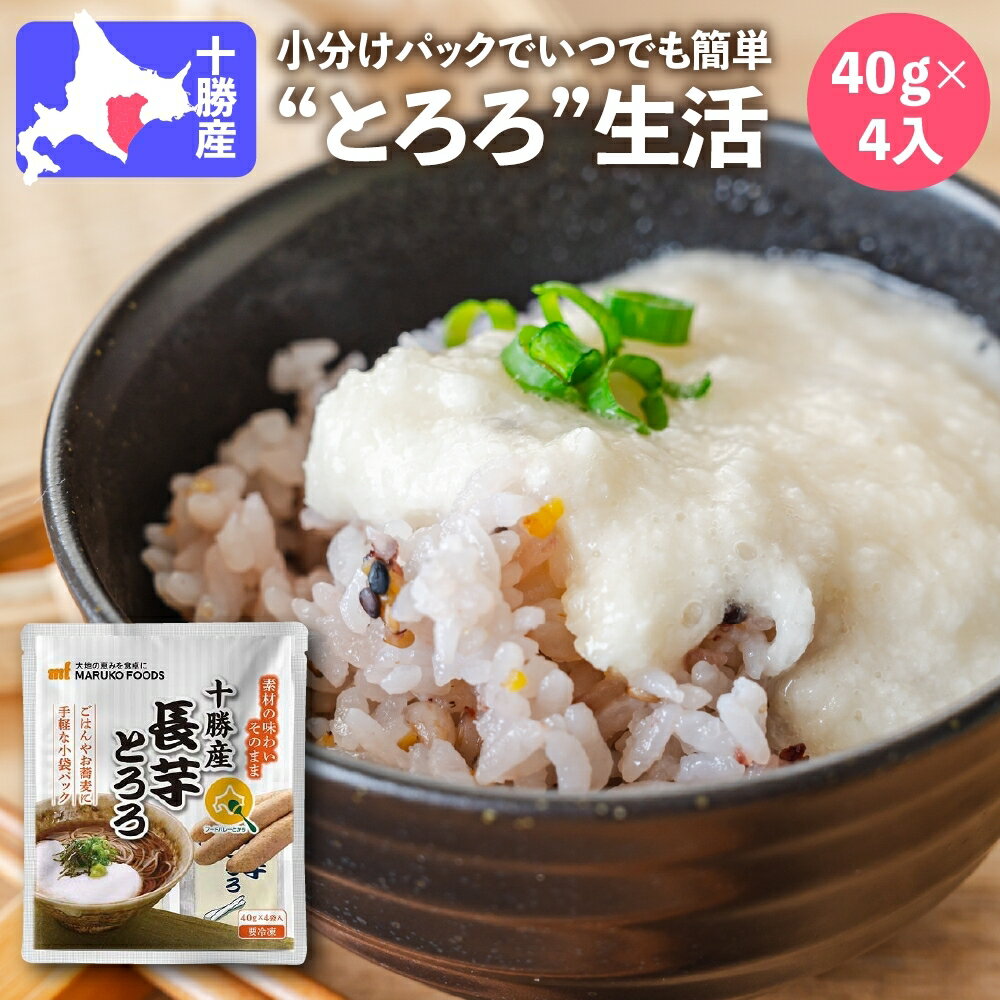 とろろ 冷凍 国産 北海道産 マルコフーズ 十勝産長芋とろろ 1パック(40g×4入り) 冷凍食品 やまいも 長いも