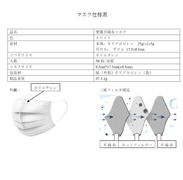 （予約商品）衛生マスク　★1ケース2000枚（1箱50枚入り　40箱）不織布マスク　3層フィルター構造　使い捨てタイプ　★5月25日から末頃の発送予定　★送料無料（北海道から発送）★個人購入不可　お届け先（企業名・お店）のみ販売　お一人1箱のみの販売　マスク