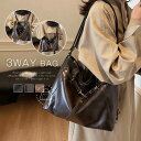 3wayバッグ トートバッグ リュック ショルダーバッグ 2way 3way バッグ レディース 大容量 肩掛け 斜めがけ フェイクレザー おしゃれ ファスナー...