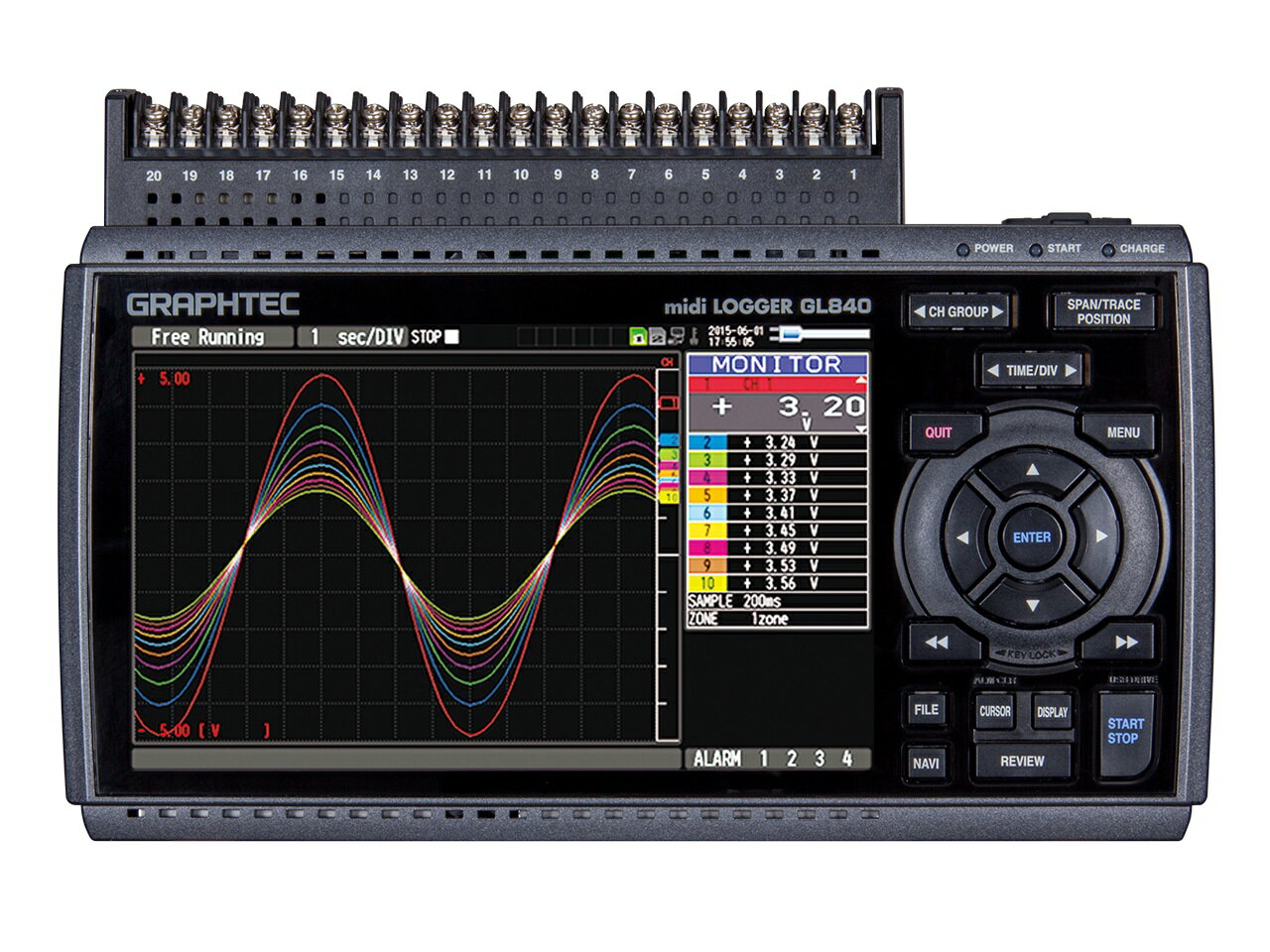 グラフテック データロガー midi LOGGER GL840-WV