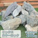 \6/20限定!ポイント5倍/ミックスカラーロック 50-150mm 200kg (20kg×10箱) | 庭 庭石 石 ロック 砕石 栗石 割栗 白 グレー ...