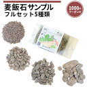 麦飯石 サンプル 5種類【1000円クーポン付】 | 庭 砂利 おしゃれ 石 diy サンプル 販売 見本 セット 庭石 敷石 石材 グレー 少量 化粧砂利 お...