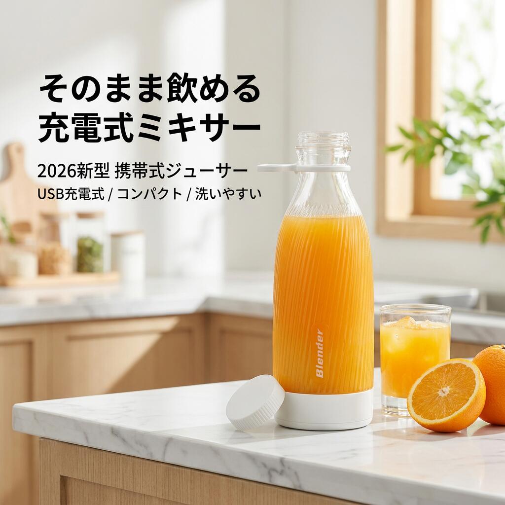 【そのまま飲める】2026新型 ジューサー ミキサー ジュースカップ 充電式 USB充電式 携帯型 コンパクト 小型 ミニ 静音 軽量 洗いやすい 冷凍フルーツ 野菜 果物 学生 家庭用 便利 ポイント消化 プレゼント ギフト 人気 おすすめ 新生活 母の日 父の日 誕生日