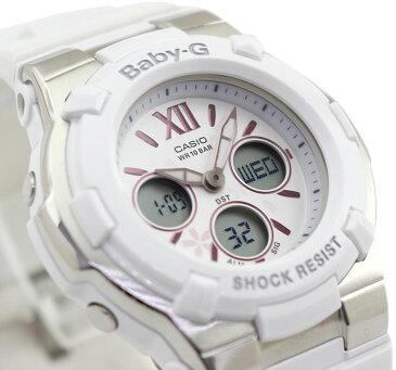 CASIO カシオ Baby-G ベビ−G BGA-110BL-7B レディース 腕時計 防水 ウレタン 多機能 アナログ デジタル 白 ホワイト シルバー 海外モデル 女子 中学生 高校生 誕生日プレゼント 女性 彼女 友達 娘 ギフト
