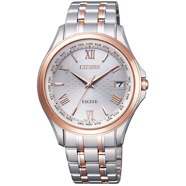 【お取り寄せ】シチズン エクシード エコドライブ 電波 ソーラー電波時計 CB1084-51A CITIZEN citizen eco-drive EXCEED ユーロス 腕時計 ソーラー メンズ チタン ピンクゴールド 誕生日プレゼント 男性 彼氏 旦那 夫 ギフト