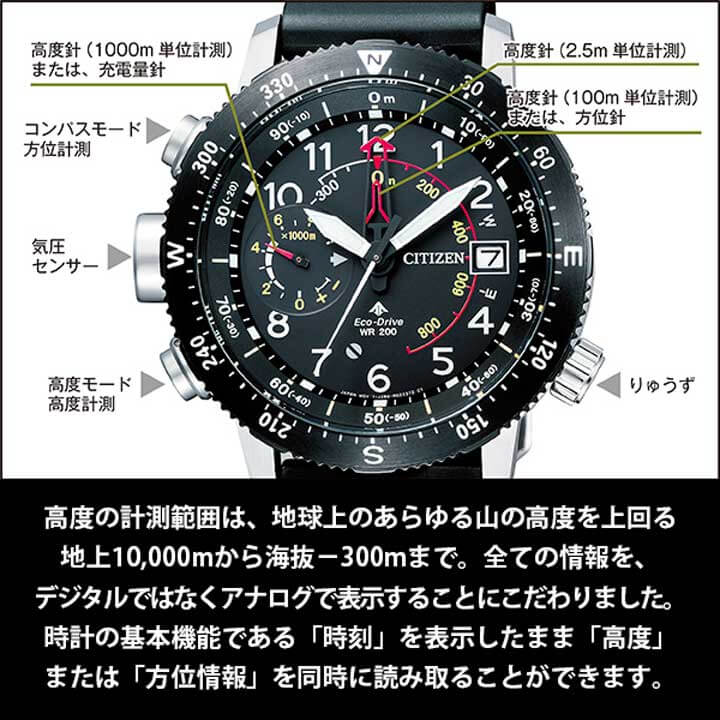 シチズン プロマスター エコドライブ ランド アルティクロン BN4046-10X CITIZEN PROMASTER 国内正規品 腕時計 メンズ ソーラー 高度計 コンパス ナイロンベルト カーキ トレッキング 登山 アウトドア 時計 見やすい 誕生日プレゼント