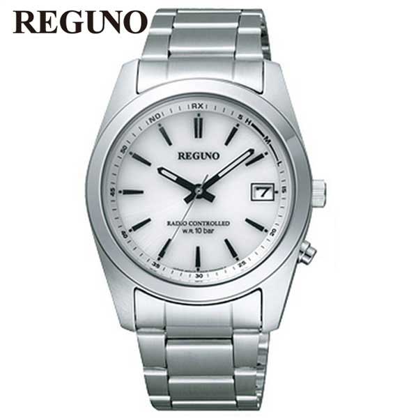 シチズン レグノ ソーラーテック 電波 カレンダー アナログ メタル 銀 シルバー 白 ホワイト CITIZEN REGUNO RS25-0484H 腕時計 国内正規品 メンズ
