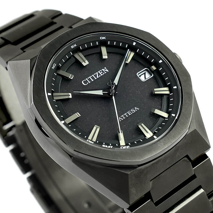 シチズン アテッサ CITIZEN ATTESA 光発電エコ・ドライブ電波時計 ダイレクトフライト ACT Line Black Titanium™ Series CB3045-61E エコドライブ ソーラー カレンダー 多機能 腕時計