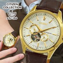 【お取り寄せ】シチズン コレクション CITIZEN COLLECTION NP1013-02P 腕時計 時計 機械式 メカニカル 自動巻き アナログ 革ベルト レザー 金 ゴールド 茶 ブラウン 国内正規品 メンズ