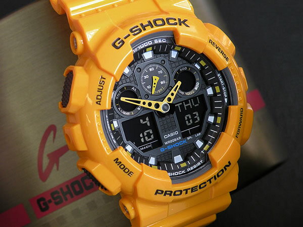 CASIO カシオ G-SHOCK Gショック ジーショック gshock GA-100A-9A ga100 海外モデル 時計 メンズ 腕時計 多機能 防水 カジュアル ウォッチ 黄色 イエロー アナログ デジタル バレンタイン 誕生日プレゼント 男性 彼氏 旦那 夫 友達 ギフト ブランド格安通販　バレンタイン　人気　ランキング