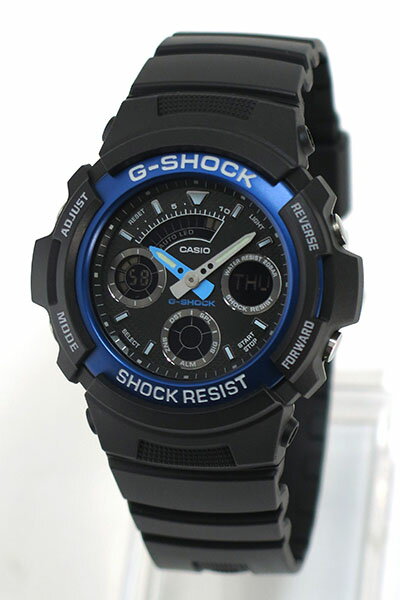 CASIO カシオ G-SHOCK Gショック ジーショック ブラック 黒 ブルー 青 アナログ スポーツ 防水 時計 アナデジコンビ メンズ 腕時計 AW-591-2A バレンタイン 誕生日プレゼント 男性 彼氏 旦那 夫 社会人 友達 ギフト格安通販　バレンタイン　人気　ランキング