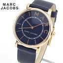 【バンド訳あり】【送料無料】 MARC JACOBS マーク ジェイコブス ROXY ロキシー MJ1534 海外モデル レディース 腕時計 革ベルト レザー ネイビー ピンクゴールド