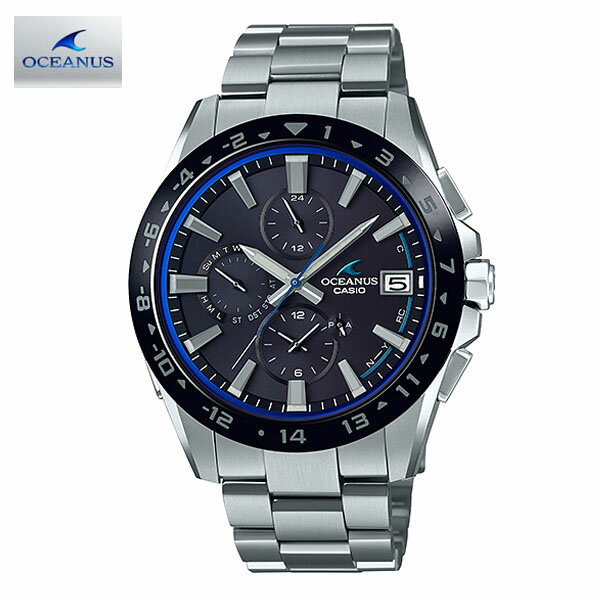 CASIO カシオ OCEANUS オシアナス クラシックライン OCW-T3000A-1AJF メンズ 腕時計 チタン メタル 多機能 ソーラー アナログ 黒 ブラック 青 ブルー 銀 シルバー モバイルリンク機能 国内正規品誕生日 男性 父の日 ギフト プレゼント