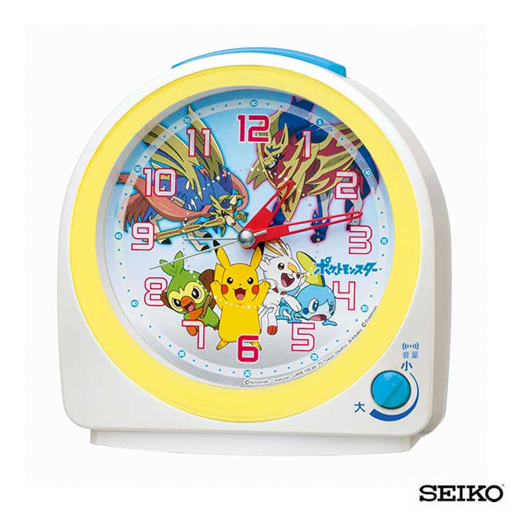 目覚まし時計 子供用 セイコークロック SEIKO CLOCK 目覚まし時計 目覚し めざまし ポケットモンスター ソード＆シールド ポケモン CQ422W キャラクター キッズ 白 ホワイト 黄色 イエロー 青 ブルー 国内正規品 卒園祝い 入学祝い 誕生日プレゼント 子供 男の子 女の子 小学生