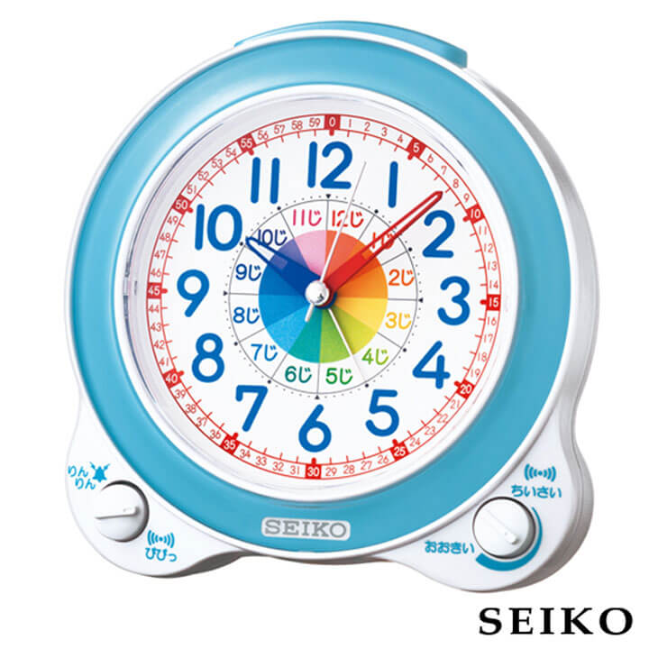 楽天ブランド腕時計通販の加藤時計店SEIKO セイコークロック 知育時計 国内正規品 KR887L キッズ 青 ブルー 目覚まし 目覚し めざまし 置き時計 読み方 学習 勉強 初めて 卒園祝い 入学祝い 誕生日プレゼント 子供 男の子 女の子 小学生