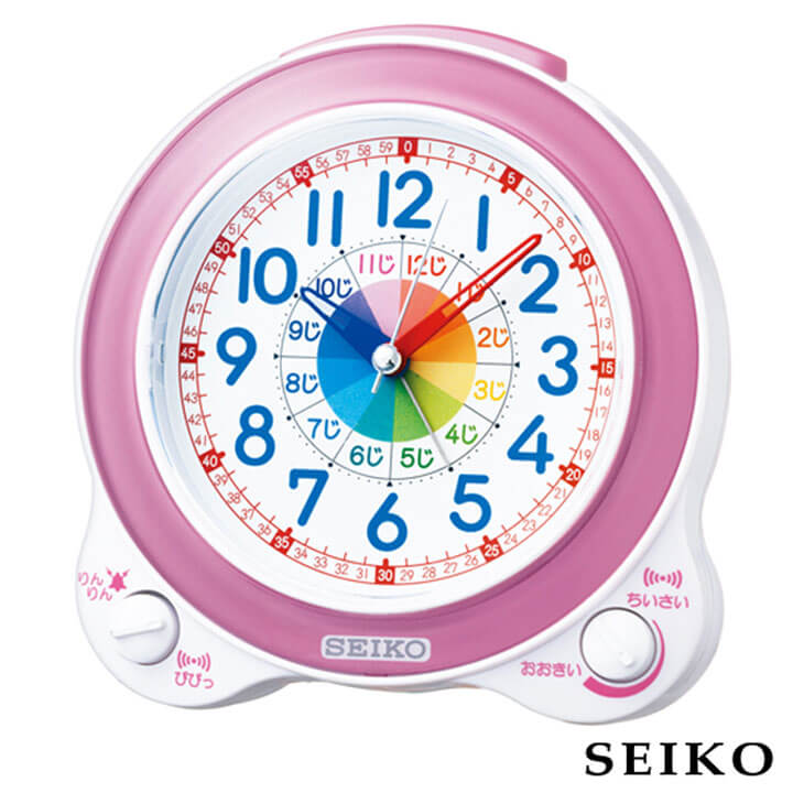 楽天ブランド腕時計通販の加藤時計店SEIKO セイコークロック 知育時計 国内正規品 KR887P キッズ ピンク 目覚まし 目覚し めざまし 置き時計 読み方 学習 勉強 初めて 入学祝い 卒園祝い 誕生日プレゼント 子供 女の子 クリスマスプレゼント 小学生