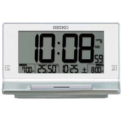 【お取り寄せ】セイコー SEIKO セイコークロック 目覚まし時計 電波 電波時計 温度 湿度 SQ322S フルオートカレンダー デジタル おしゃれ ホワイト 白 シンプル 息子 娘 中学生 高校生 友達 ギフト 子供 誕生日プレゼント 国内正規品 [2]