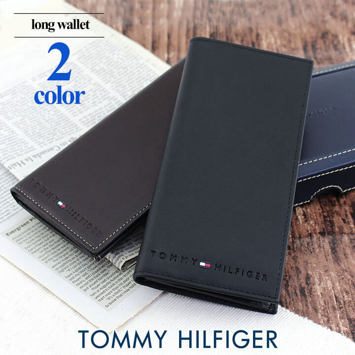 【訳あり】TOMMY HILFIGER トミーヒルフィガー 長財布 二つ折り 財布 メンズ Wellesley 31TL19X006 黒 ブラック 茶 ブラウン ブランド 紳士 20代 30代 40代