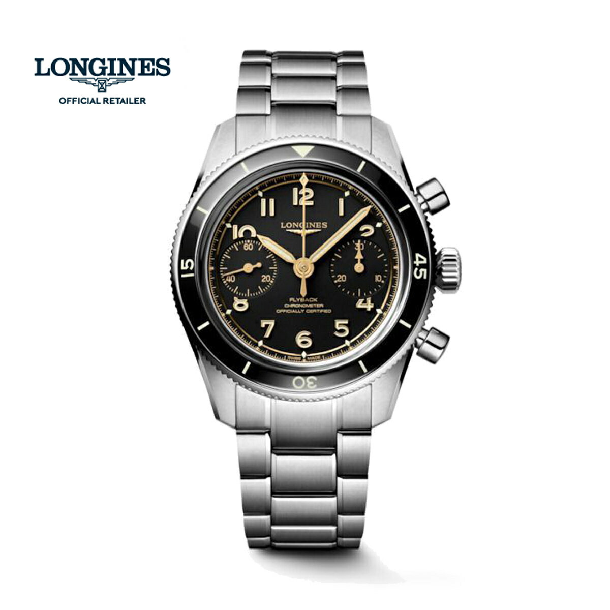 【2000円OFFクーポン★ブラックフライデー★11/27・1:59まで】 ロンジン LONGINES L3.721.4.53.6 ロンジン スピリット パイロット フライバック 39.5mm COSCクロノメーター認定 国内正規品 腕時計