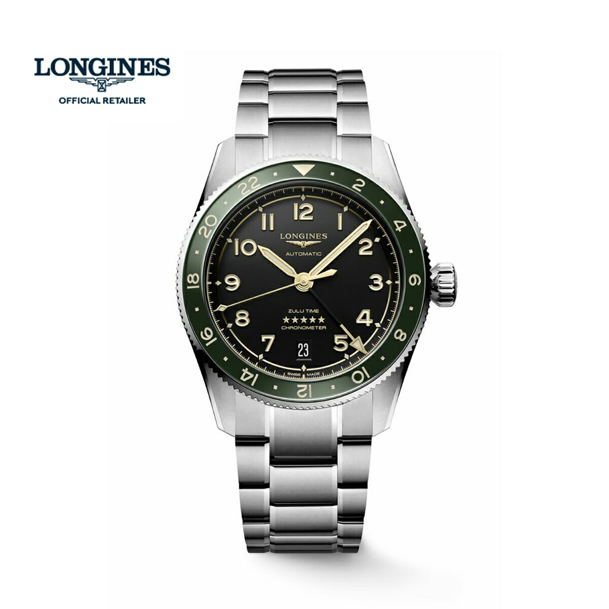 ロンジン 腕時計（メンズ） 【2000円OFFクーポン★スーパーSALE★6/11・1:59まで】 ロンジン LONGINES L3.802.4.63.6 ロンジン スピリット Zulu Time 39mm COSC認定クロノメーター 国内正規品 腕時計