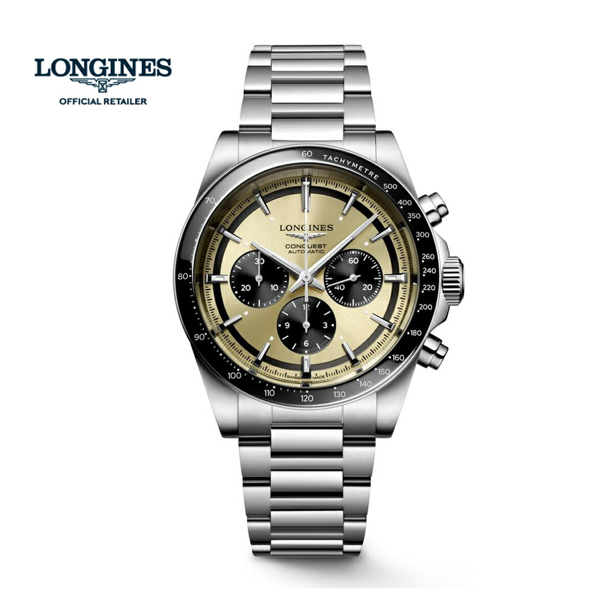 ロンジン 腕時計（メンズ） 【2000円OFFクーポン★スーパーSALE★6/11・1:59まで】 ロンジン LONGINES L3.835.4.32.6 コンクエスト クロノグラフ 42mm 国内正規品 腕時計