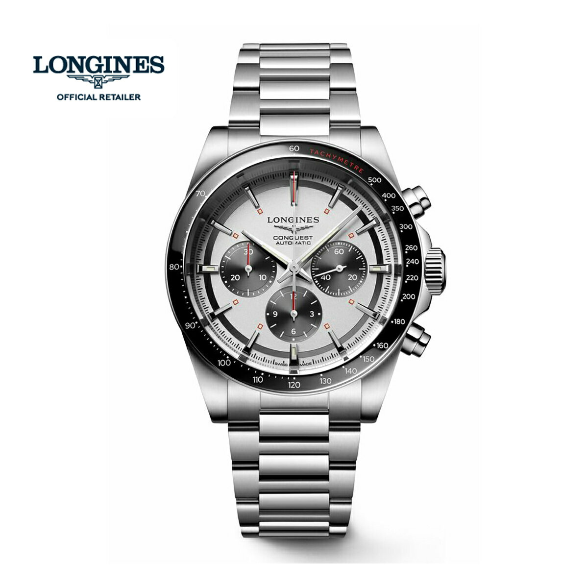 ロンジン 腕時計（メンズ） 【10%OFFクーポン★ファッションジャンル★6/2・9:59まで】 ロンジン LONGINES L3.835.4.72.6 コンクエスト クロノグラフ 42mm 国内正規品 腕時計