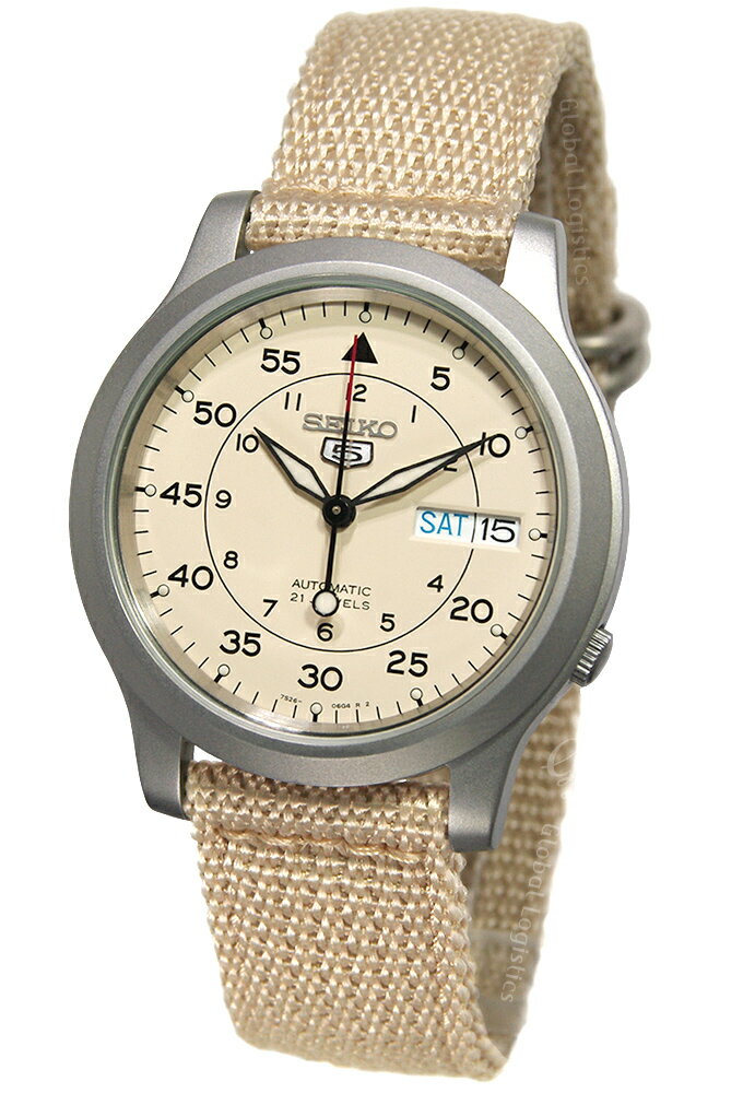 セイコーファイブ 腕時計（メンズ） [10年保証] [セイコーインポート] SEIKO 5 SNK803K2 セイコー ファイブ ミリタリー ベージュ メッシュ ナイロンベルト