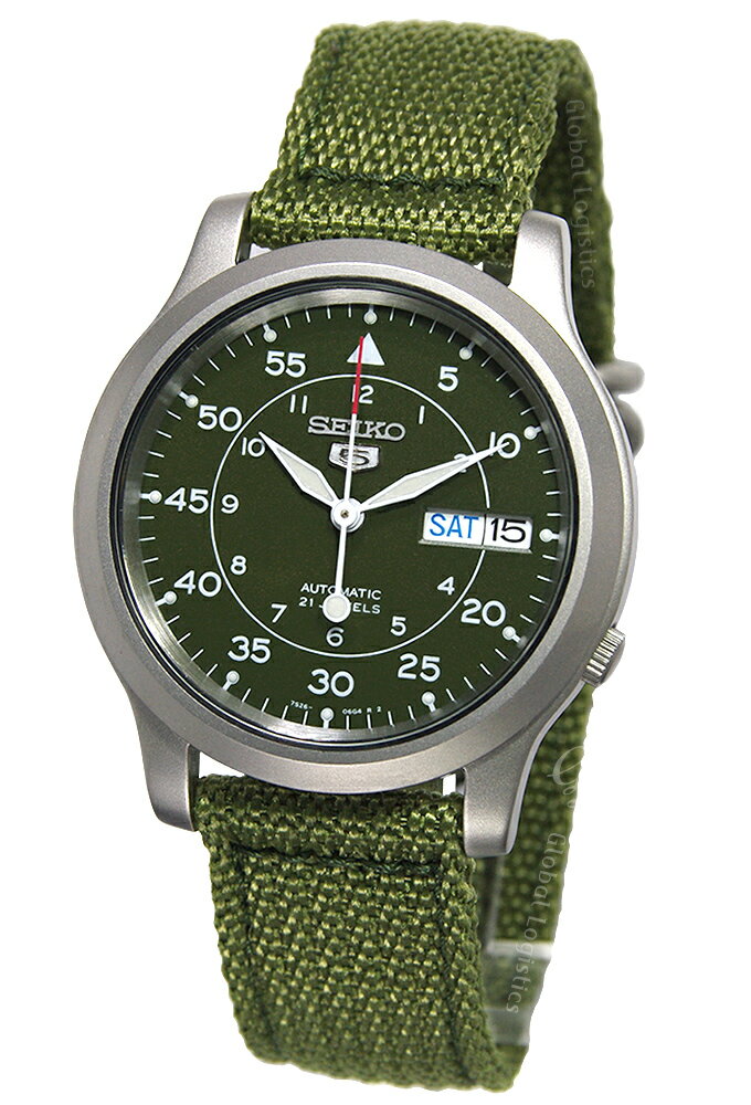 セイコーファイブ 腕時計（メンズ） [10年保証] [製造終了 希少海外モデル] [セイコーインポート] SEIKO 5 SNK805K2 セイコーファイブ ミリタリー グリーン メッシュ ナイロンベルト