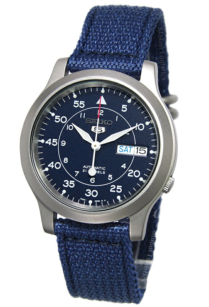 セイコーファイブ 腕時計（メンズ） [10年保証] [製造終了 希少海外モデル] [セイコーインポート] SEIKO 5 SNK807K2 セイコーファイブ ミリタリー ネイビー メッシュ ナイロンベルト