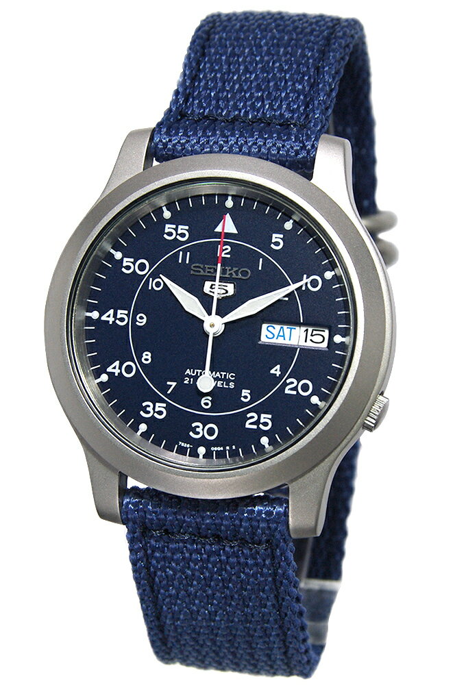 [10年保証] [訳あり品] [ベルト訳あり] [製造終了 希少海外モデル] [新品] SEIKO 5 SNK807K2 セイコーファイブ ミリタリー ネイビー メッシュ ナイロンベルト