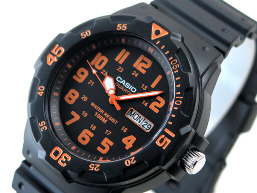 【専用BOXなし】CASIO チープカシオ チプカシ チープcasio スタンダード MRW-200H-4B 海外モデル メンズ 腕時計 防水 キッズ 子供 ウォッチ 男の子 女の子 時計 クオーツ アナログ ブラック オレンジ 黒 誕生日プレゼント 男性 彼氏 旦那 夫 友達 ギフト