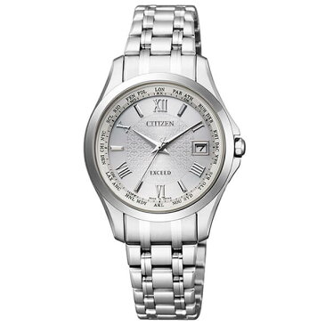 シチズン エクシード エコドライブ 電波 ソーラー電波時計 EC1120-59A CITIZEN citizen eco-drive EXCEED 国内正規品 腕時計 レディース ペアウォッチ ソーラー チタン ホワイト シルバー 誕生日プレゼント 女性 彼女 友達 ギフト