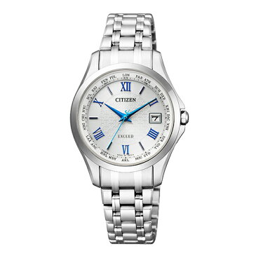 シチズン エクシード エコドライブ 電波 ソーラー電波時計 EC1120-59B CITIZEN citizen eco-drive EXCEED 国内正規品 腕時計 レディース 見やすい ソーラー チタン シルバー ブルー 誕生日プレゼント 女性 彼女 女友達 ギフト 青