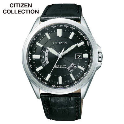 シチズンコレクション エコドライブ 電波 革ベルト レザー アナログ 黒 ブラック 銀 シルバー CITIZEN COLLECTION CB0011-18E メンズ 腕時計 時計 国内正規品