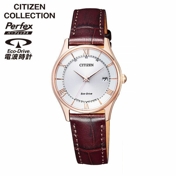 【お取り寄せ】シチズンコレクション エコドライブ ソーラー電波時計 ES0002-06A CITIZEN COLLECTION 国内正規品 腕時計 レディース 日付カレンダー レザー 誕生日プレゼント 女性 彼女 友達 娘 ギフト