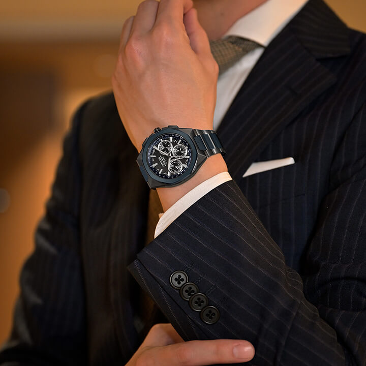 シチズン アテッサ CITIZEN ATTESA Blue Universe Collection エコ・ドライブGPS衛星電波時計 ダブルダイレクトフライト ACT Line CC4106-74E ソーラー 電波時計 チタン メタル ブラック ブルー 限定モデル 国内正規品 メンズ 腕時計