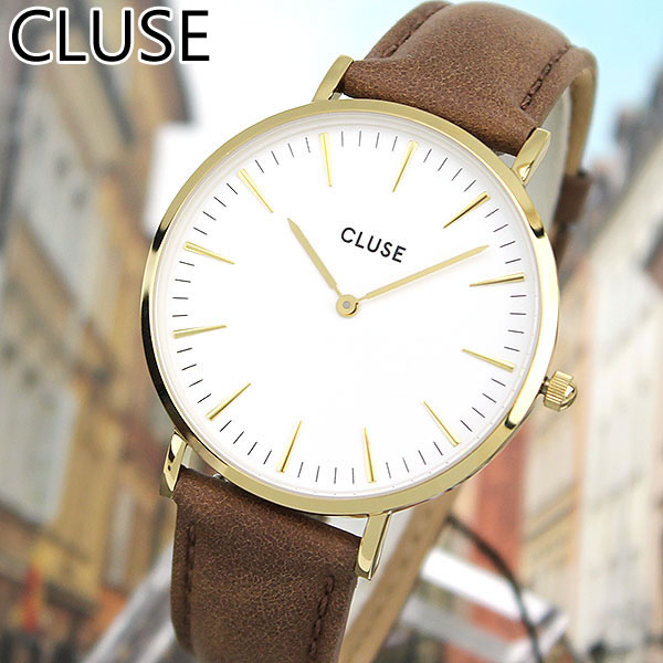 CLUSE クルース La Boheme ラ・ボエーム CL18408 海外モデル レディース 腕時計 ウォッチ 38mm 革ベルト レザー クオーツ カジュアル アナログ 茶 ブラウン 卒業祝い 入学祝い 就職祝い 誕生日プレゼント 女性 ギフト