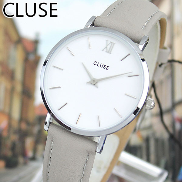 CLUSE クルース MINUIT ミニュイ CL30006 海外モデル レディース 腕時計 ウォッチ 33mm 革ベルト レザー クオーツ カジュアル アナログ グレー 卒業祝い 入学祝い 就職祝い 誕生日プレゼント 女性 ギフト