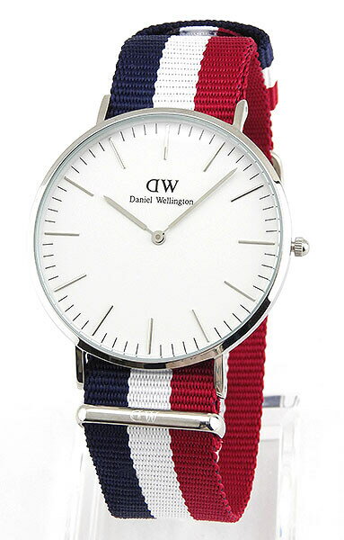 Daniel Wellington ダニエルウェリントン 40mm メンズ レディース 腕時計 北欧 時計 紺 赤 白 ネイビー レッド ホワイト ストライプ ナイロンベルト シルバー アナログ 0203DW DW00100017 DW00600017 並行輸入品 バレンタイン 誕生日プレゼント 男性 彼氏 旦那 女性 彼女格安通販　バレンタイン　人気　ランキング